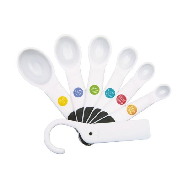 OXO 7 PC PLASTIC MEASURING SPOONS – SNAPS – WHITE