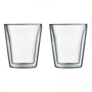 Bodum Canteen Double Wall Glass, Medium, 0.2L, Set of 2 (Clear)