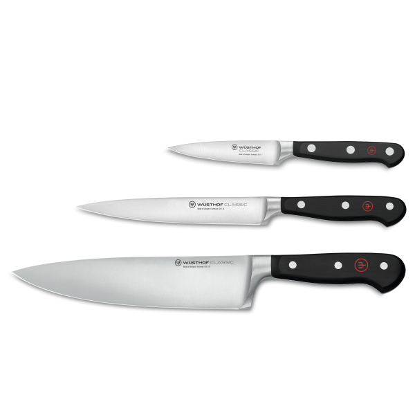 Classic 3-Piece Chef's Knife Set — Black