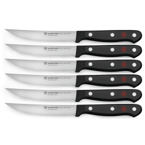 WÜSTHOF Gourmet 6 Piece Steak Knife Set, Black