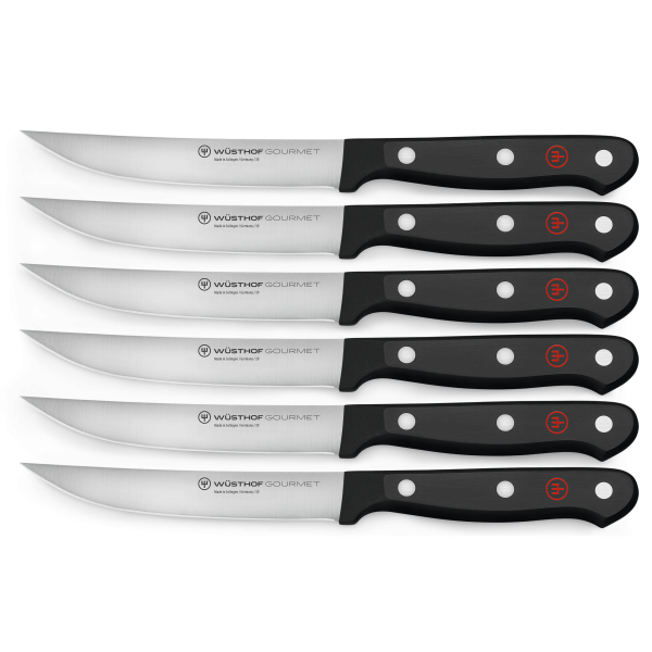WÜSTHOF Gourmet 6 Piece Steak Knife Set, Black