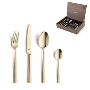 VENTURA Besteckset 24-teilig PVD champagner mattiert