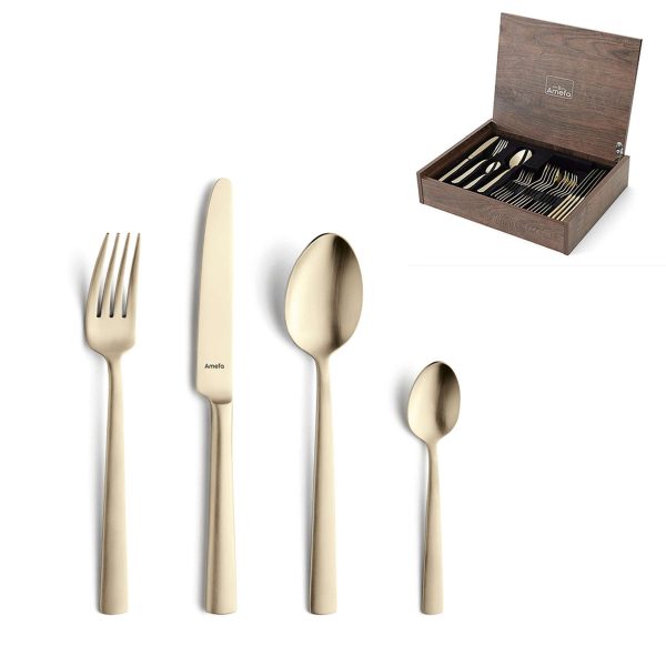 VENTURA Besteckset 24-teilig PVD champagner mattiert