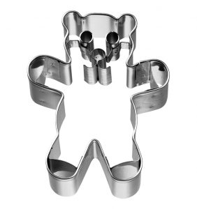Cookie Cutter Teddy Bear St.Steel 6.5Cm Pg Blue