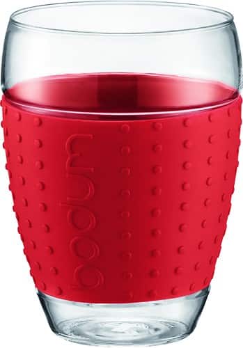 Bodum Pavina Glass, 0.45L/15oz, Red, Set of 2