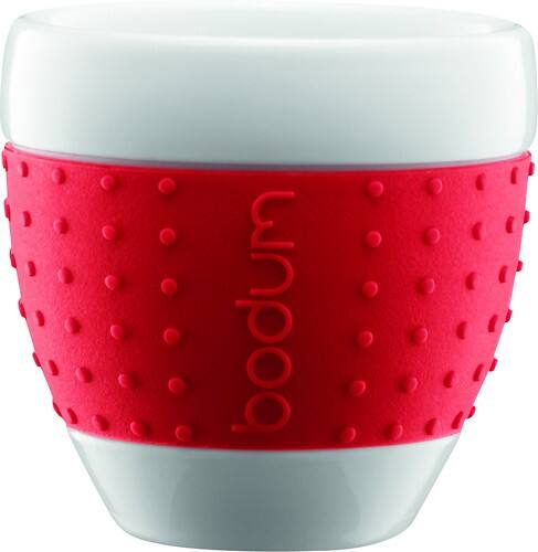 Bodum Pavina Porcelain Mug, 0.08L/2.5oz, Red, Set of 2