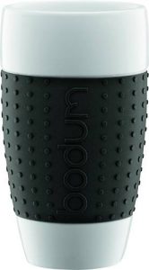 Bodum Pavina Porcelain Mug, 0.5L/17oz, Black, Set of 2