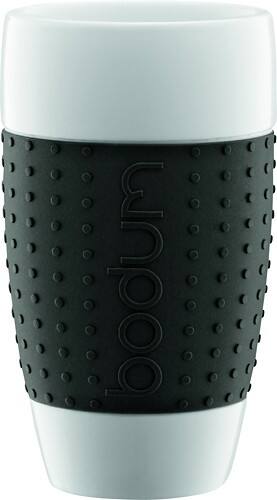 Bodum Pavina Porcelain Mug, 0.5L/17oz, Black, Set of 2