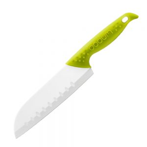 Bodum Bistro Ceramic Santoku Knife, 17cm/6.5in, Lime Green