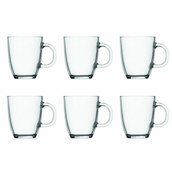 Bodum Bistro Coffee Mug, 0.35L/12oz, Transparent, Set of 6