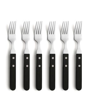 Amefa Pizza Steak Fork Set 6-Piece Black