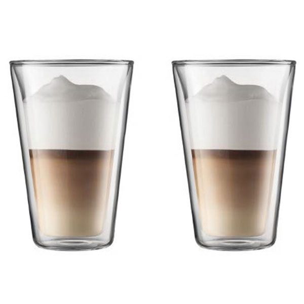Bodum Canteen Double Wall Glass, Large, 0.4L, Set of 2 (Clear)