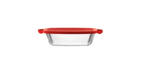 Bodum Hot Pot Lasagne Dish with Silicone Lid, Large 3.5L, Red