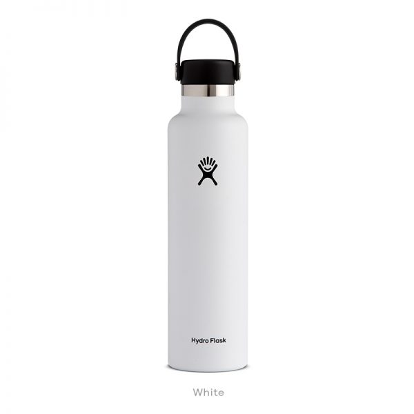 Hydro Flask 24 oz Standard Mouth Bottle with Flex Cap – White