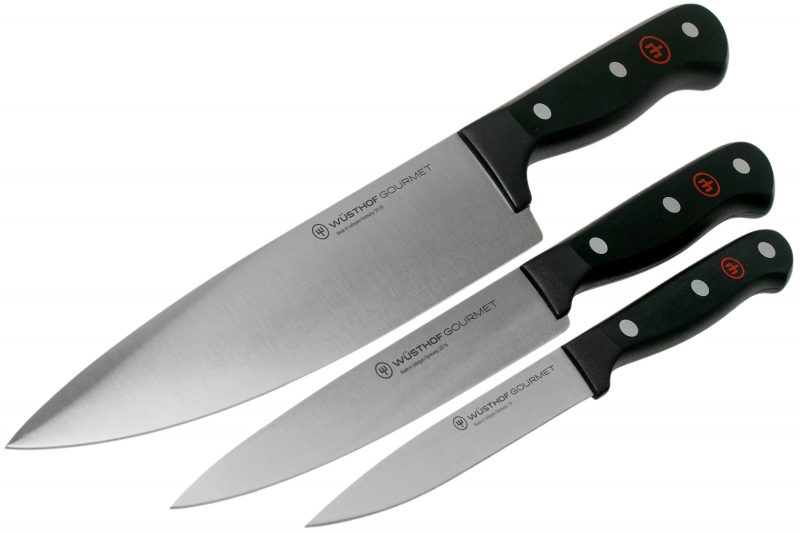WÜSTHOF Gourmet 3 Piece Knife Set, Black