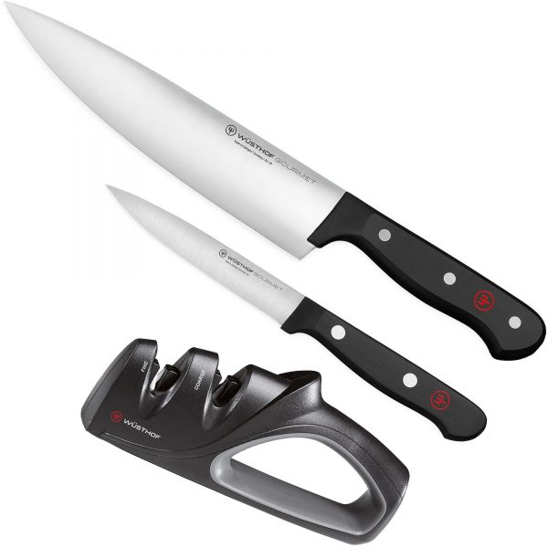 WÜSTHOF Gourmet 3 Piece Knife Set, Black