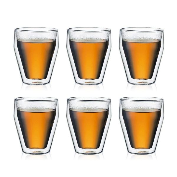 BODUM Pavina Double-Wall Glasses 0.25 L, Set of 6